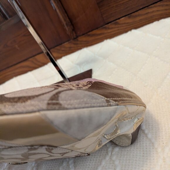 Coach Patchwork One Shoulder Bag Brown Suede Canvas Leather 10019 Y2K Vintage - Picture 11 of 12